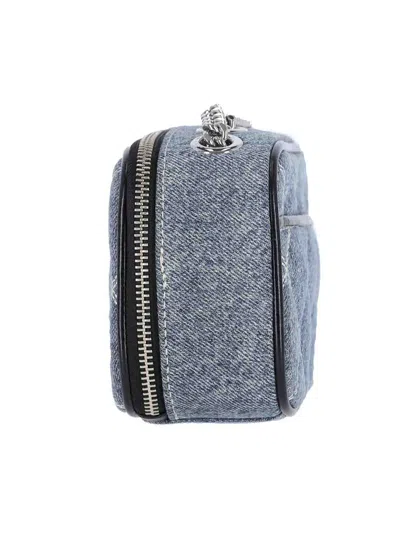 Marc Jacobs Small Crossbody Bag The Snapshot In Quilted Denim In Blue