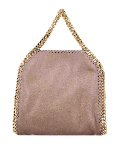 Stella Mccartney Hexagonal-shaped Textured Bag With Chain Strap In Sand