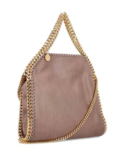 Stella Mccartney Hexagonal-shaped Textured Bag With Chain Strap In Sand