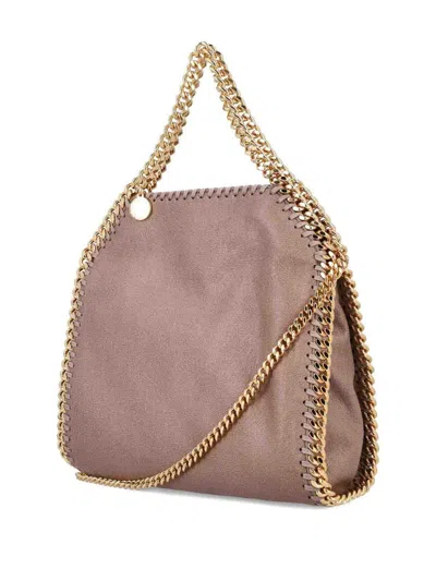 Stella Mccartney Hexagonal-shaped Textured Bag With Chain Strap In Sand
