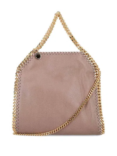Stella Mccartney Hexagonal-shaped Textured Bag With Chain Strap In Sand