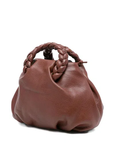 Hereu Braided Handle Shoulder Bag With Long Strap In Brown