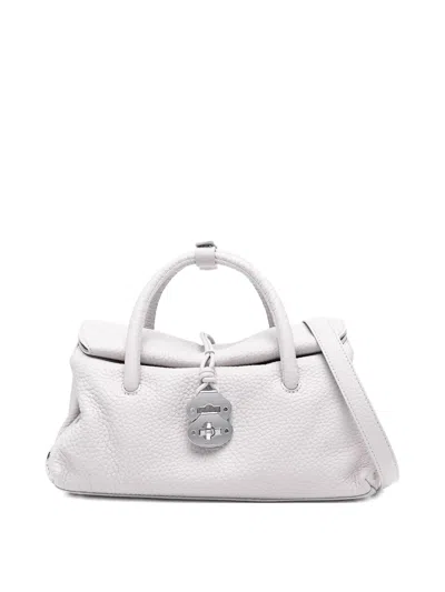 Zanellato Dotta Centauro Small Leather Handbag In Gray