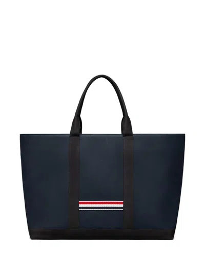 Thom Browne Structured Medium Tool Tote With Drawstring Closure In Blue
