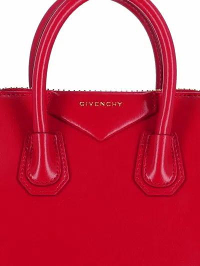 Givenchy Mini Leather Shoulder Bag With Structured Shape In Red