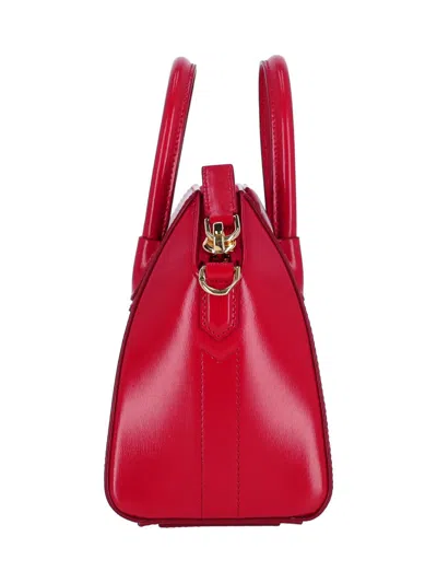 Givenchy Mini Leather Shoulder Bag With Structured Shape In Red