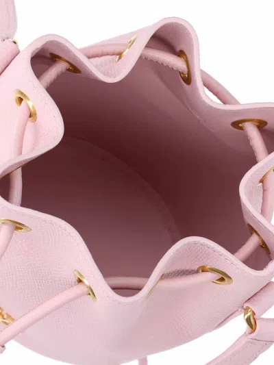 Valentino Garavani Bucket Bag With Gold-tone Hardware And Textured Finish In Nude