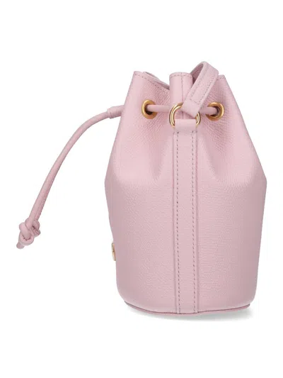Valentino Garavani Bucket Bag With Gold-tone Hardware And Textured Finish In Nude