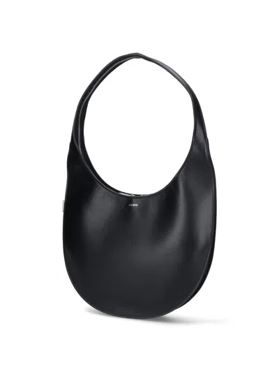 Coperni Medium Soft Swipe Leather Shoulder Bag In Black