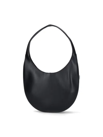 Coperni Medium Soft Swipe Leather Shoulder Bag In Black