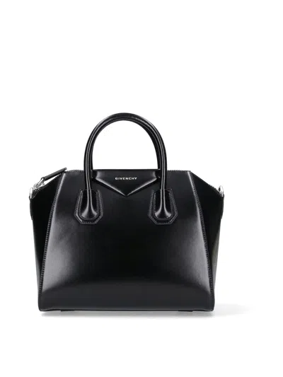 Givenchy Leather Handbag With Logo On The Front In Black