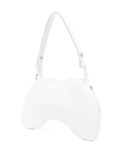 Diesel Play-glossy Shoulder Bag In White