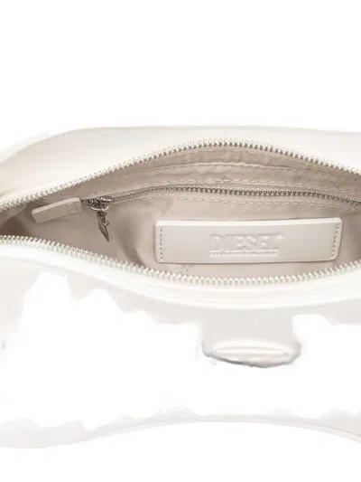 Diesel Play-glossy Shoulder Bag In White