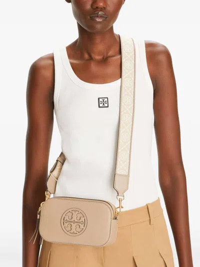 Tory Burch Mini Leather Camera Bag With Adjustable Strap In Pink