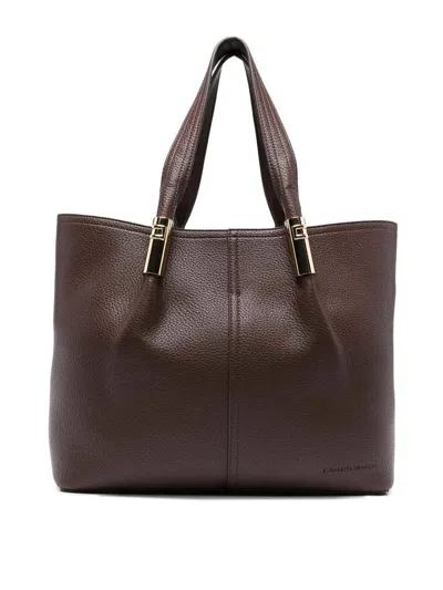 Elisabetta Franchi Shopping Bag In Brown