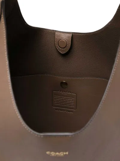 Coach Brooklyn 39 Leather Hobo Bag In Gray