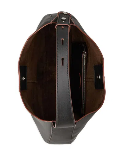 Tod's Sacca Hobo Black Grained Leather Bag In Black