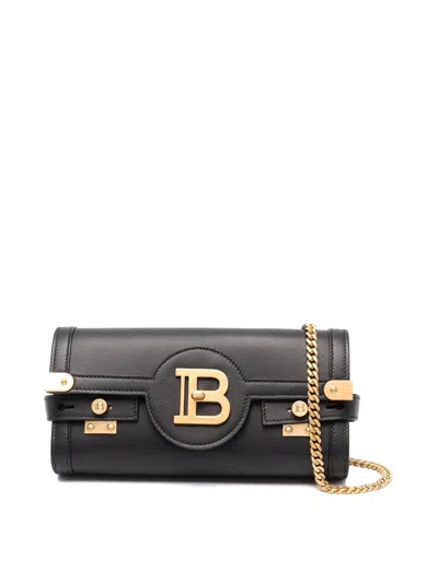 Balmain Pochette B-buzz 23 In Pelle Di Vitello In Black