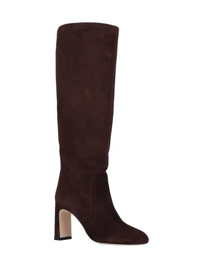 Stuart Weitzman 85mm Block-heel Suede Boots In Brown