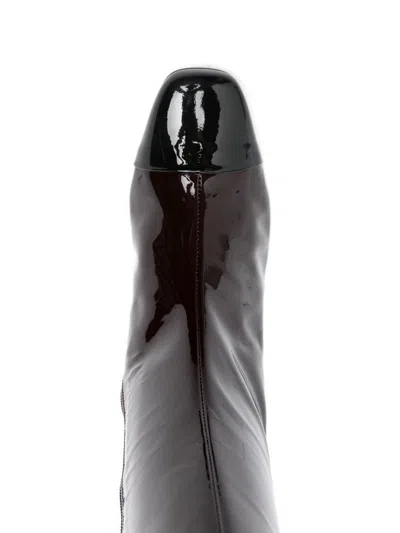 Carel Paris Leather Tall Boots Block Heel In Brown