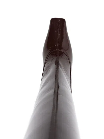 Stella Mccartney Spur Patent Tall Boot In Brown