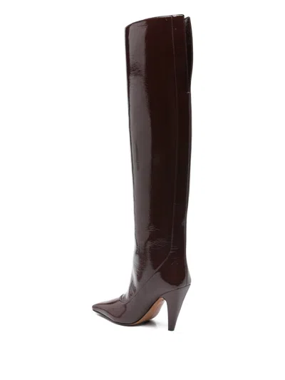 Stella Mccartney Spur Patent Tall Boot In Brown