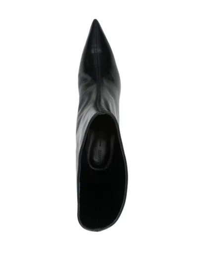 Khaite Andee Leather Ankle Boots In Black