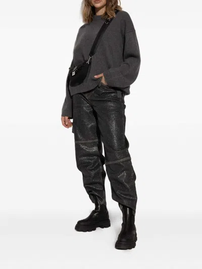 Ganni Black Leather Chelsea Boots In Black