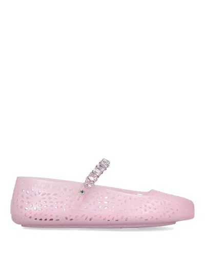 Jimmy Choo Ballerine The Jelly In Gomma Rosa  Donna In Nude