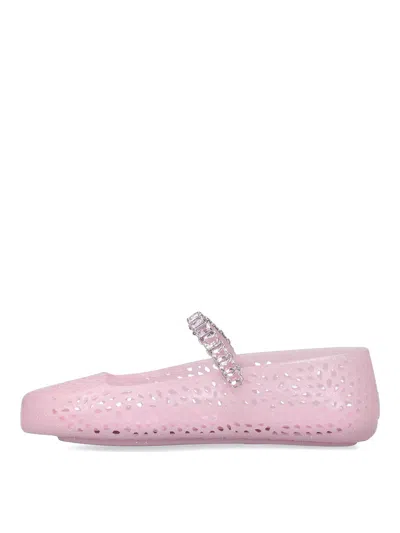 Jimmy Choo Ballerine The Jelly In Gomma Rosa  Donna In Nude