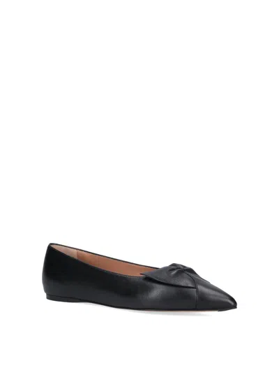 Ferragamo Bow Pointed Toe Flat Ballerina Shoes In Black