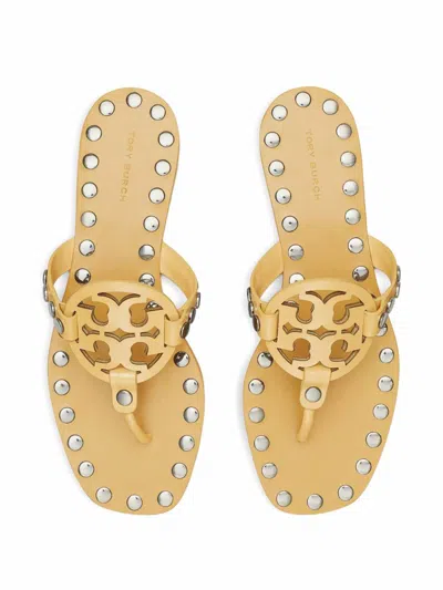 Tory Burch Studded "miller" Sandal In Neutral