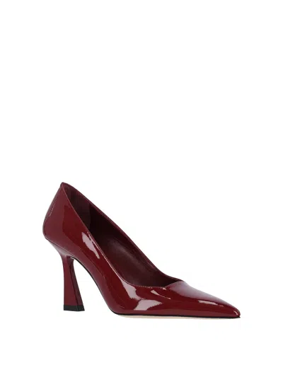 Stuart Weitzman Pointed Toe Patent Finish High Heel In Red