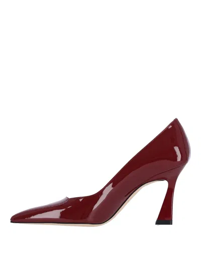 Stuart Weitzman Pointed Toe Patent Finish High Heel In Red
