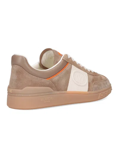 Valentino Upvillage Low-top Suede Sneakers In Gold