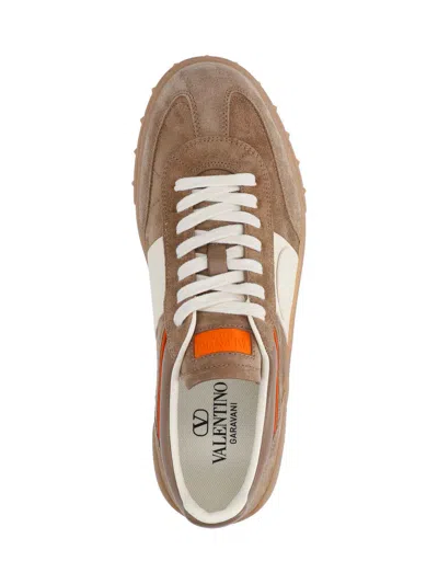 Valentino Upvillage Low-top Suede Sneakers In Gold