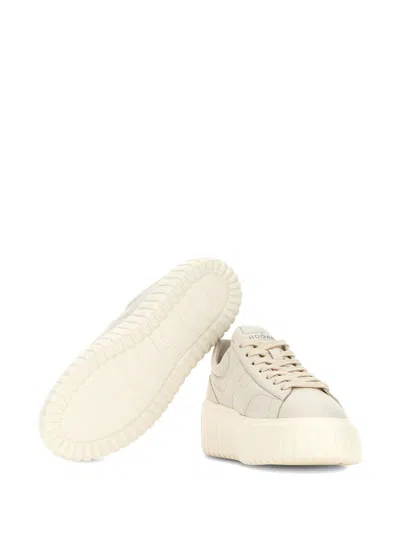 Hogan H-stripes Leather Sneakers In White