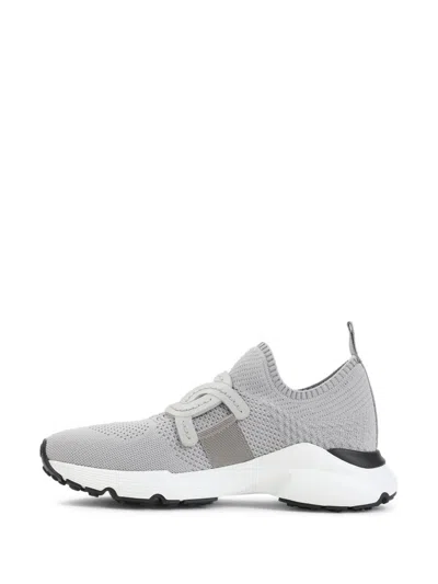 Tod's Breathable Grey Sneakers With Supportive Rubber Sole In Gray