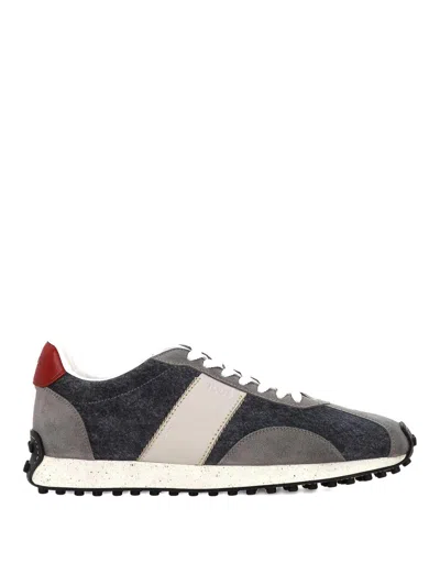Tod's Vintage Sneakers Suede Accents In Blue