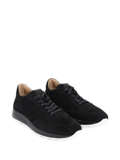 Tod's Suede Sneakers Low Profile Rubber Sole In Black