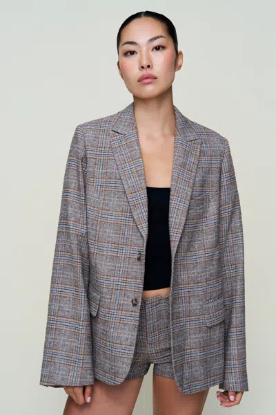 Danielle Guizio Ny The Perfect Oversized Tarten Blazer In Gray