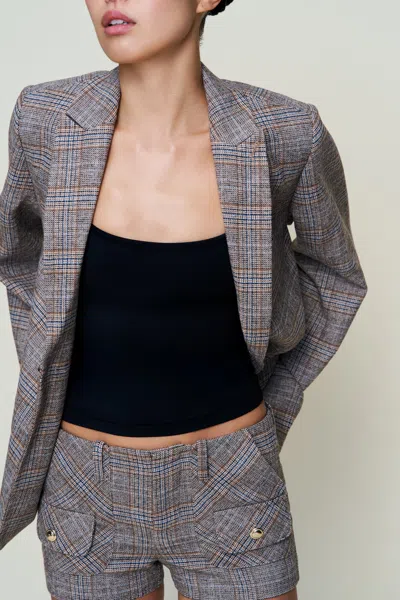 Danielle Guizio Ny The Perfect Oversized Tarten Blazer In Gray