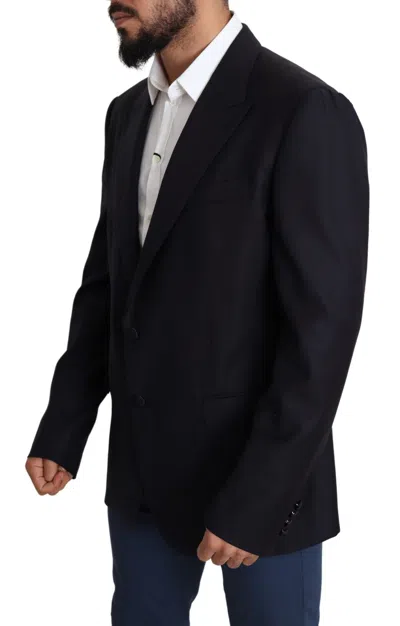 Dolce & Gabbana Black Wool Single Breasted Napoli Blazer In Black