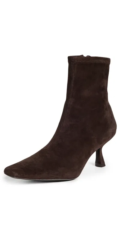Loeffler Randall Thandy Suede Curved-heel Booties In Brown