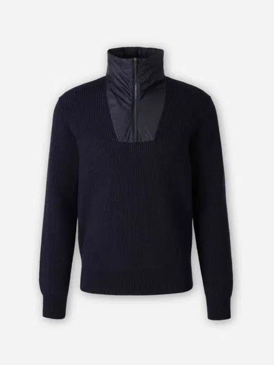 Herno Cotton Zip-up Sweatshirt In Blue