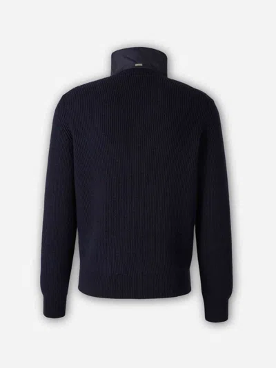 Herno Cotton Zip-up Sweatshirt In Blue