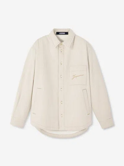 Jacquemus Button-down Shirt Curved Hemline Long Sleeves In Neutral