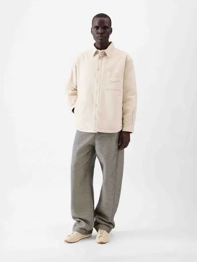 Jacquemus Button-down Shirt Curved Hemline Long Sleeves In Neutral