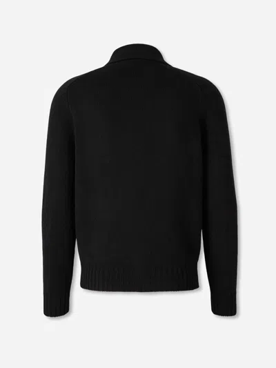 Gran Sasso Wool Button Jersey In Black