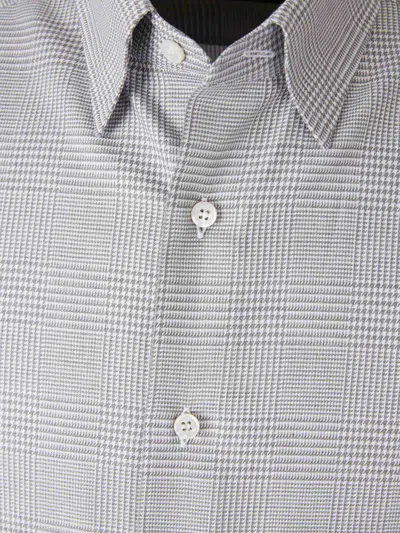 Brioni Long-sleeve Checked Shirt In White